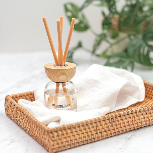 Blossom Burst Lychee Peony reed diffuser 100ml, luxury oil based home fragrance UK